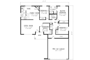 Floor Plan - Main Floor for Adobe / Southwestern House Plan #1-246 - 4 bed, 2 bath
