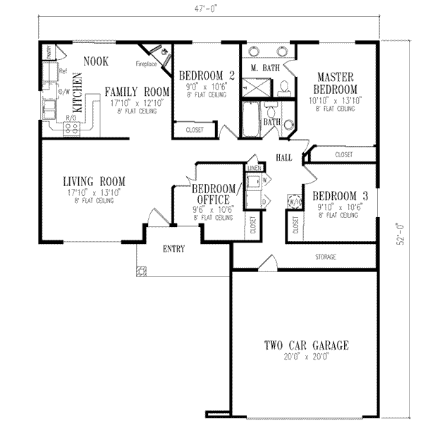 Dream House Plan - Adobe / Southwestern Floor Plan - Main Floor Plan #1-246