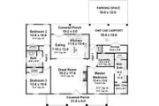 Country Style House Plan - 3 Beds 2 Baths 2014 Sq/Ft Plan #21-448 