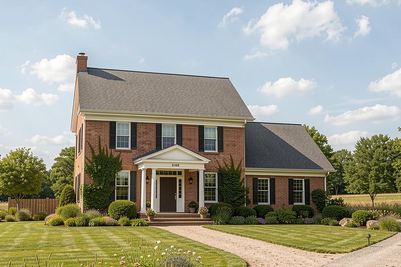 Home Plan - Exterior - Front Elevation 2 for Colonial House Plan #137-171 - 4 bed, 2.5 bath