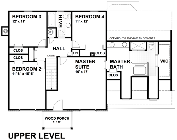 Home Plan - Traditional Floor Plan - Upper Floor Plan #30-349