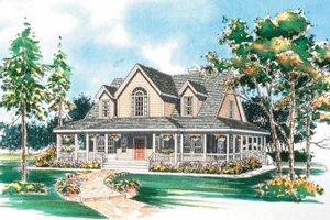 Country Exterior - Front Elevation Plan #72-112