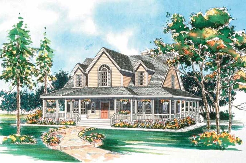 Home Plan - Country Exterior - Front Elevation Plan #72-112
