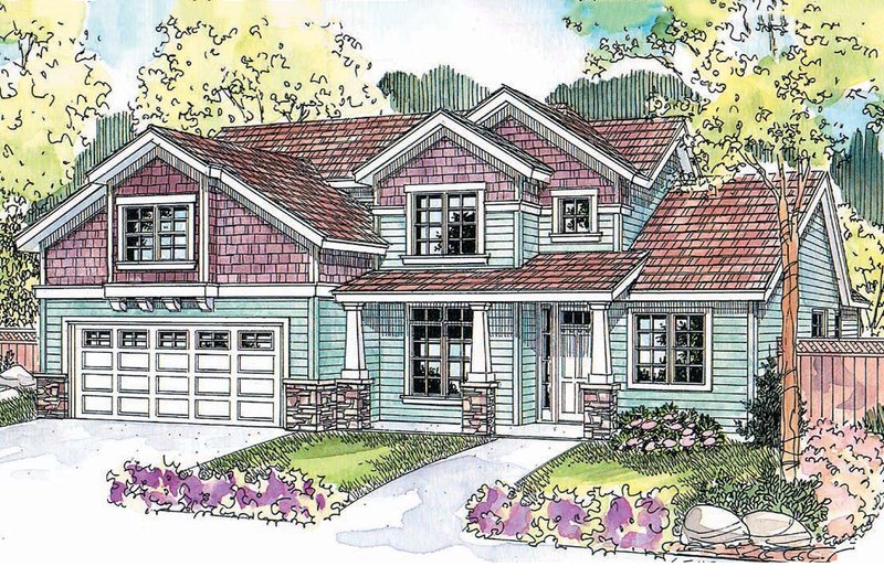 Home Plan - Exterior - Front Elevation 3 for Craftsman House Plan #124-676 - 3 bed, 2.5 bath