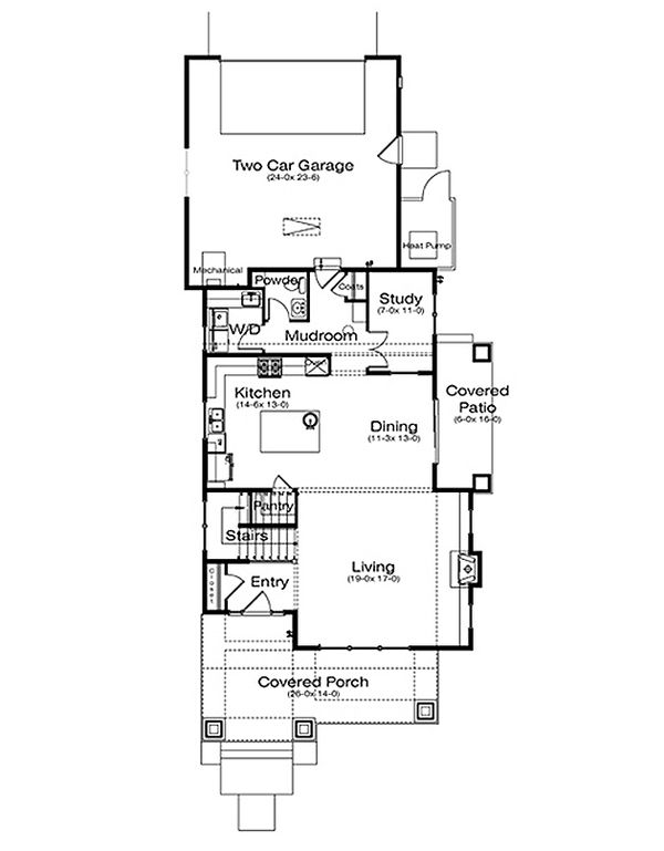 Dream House Plan - Prairie Floor Plan - Main Floor Plan #434-15