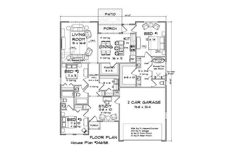 Dream House Plan - Floor Plan - Main Floor for Modern House Plan #513-2490 - 3 bed, 3 bath