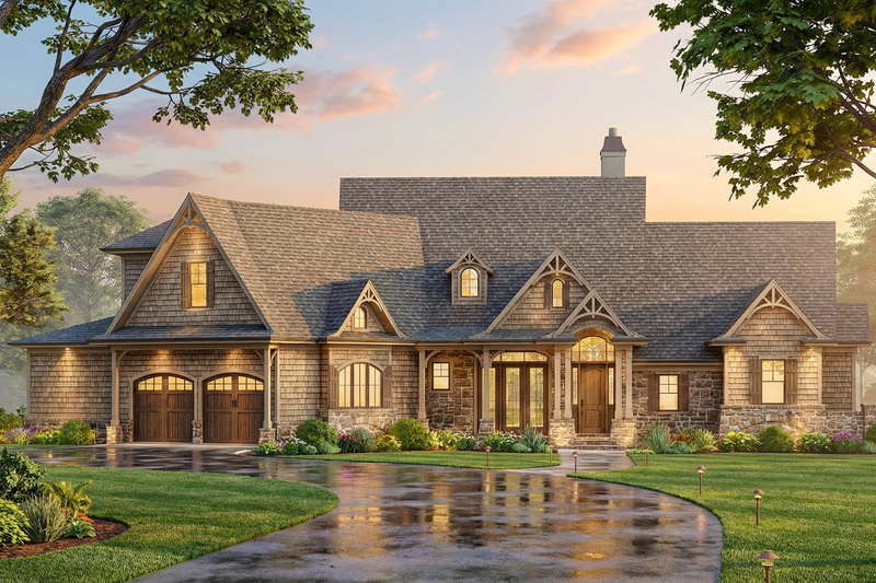 House Plan Design - Exterior - Front Elevation 3 for Classical House Plan #54-713 - 4 bed, 3.5 bath