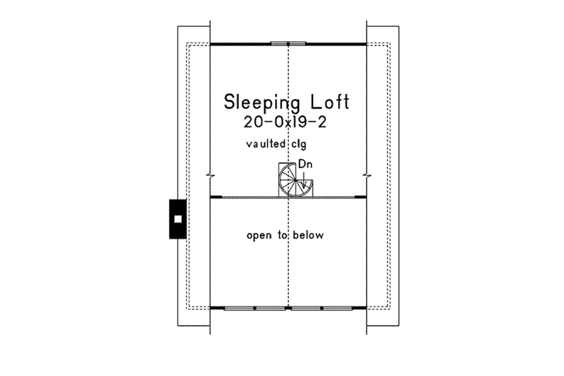 House Blueprint - Floor Plan - Upper Floor for Cottage House Plan #57-482 - 2 bed, 1 bath