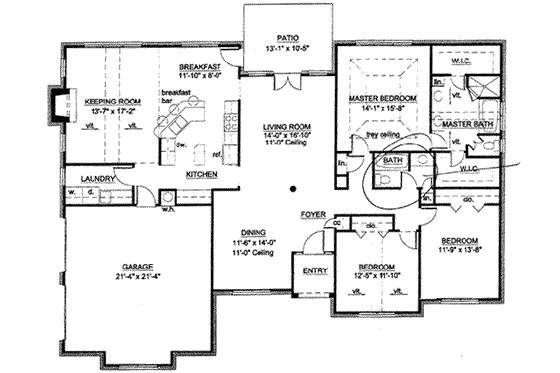 Floor Plan - Main Floor for European House Plan #119-109 - 3 bed, 2.5 bath
