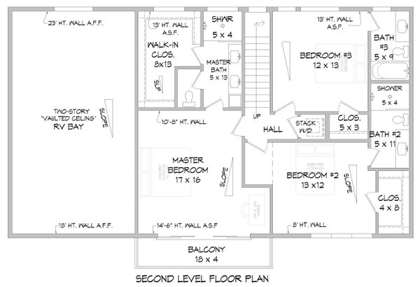 House Blueprint - Country Floor Plan - Upper Floor Plan #932-1243