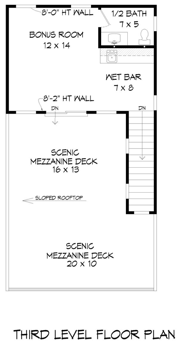 Modern Floor Plan - Upper Floor Plan #932-772