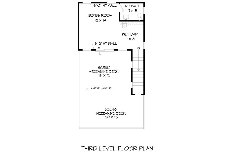 House Blueprint - Floor Plan - Upper Floor for Modern House Plan #932-772 - 2 bed, 3.5 bath