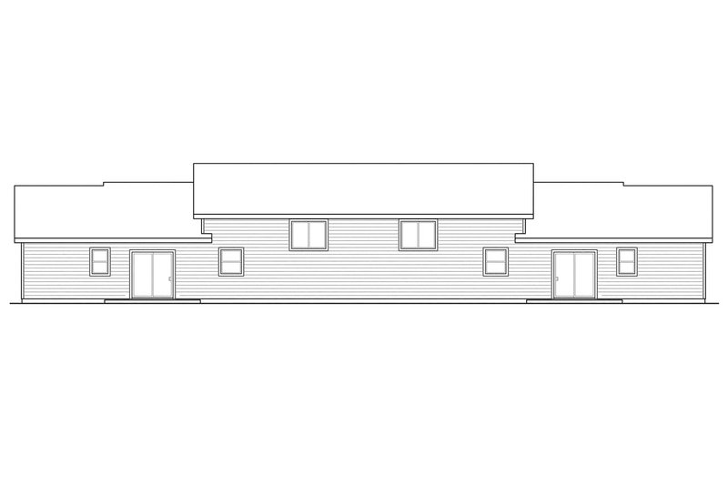 Architectural House Design - Exterior - Rear Elevation for Craftsman House Plan #124-1076 - 6 bed, 5 bath