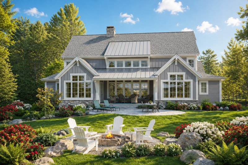 Architectural House Design - Exterior - Rear Elevation 1 for Farmhouse House Plan #928-14 - 3 bed, 3.5 bath