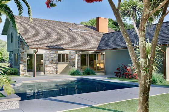 Exterior - Outdoor Living 1 for Modern House Plan #489-16 - 4 bed, 4.5 bath