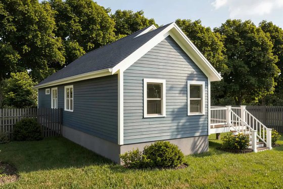 Exterior - Rear Elevation 1 for Bungalow House Plan #79-144 - 4 bed, 2 bath