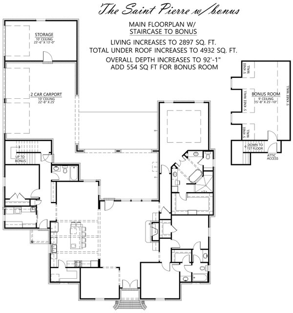 Southern Floor Plan - Other Floor Plan #1074-101