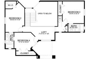 Floor Plan - Upper Floor for Mediterranean House Plan #420-139 - 4 bed, 3.5 bath