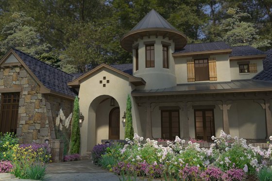 Exterior - Other Elevation 3 for European House Plan #120-185 - 3 bed, 3.5 bath