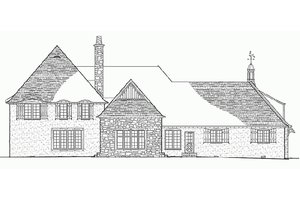Exterior - Rear Elevation for European House Plan #137-232 - 5 bed, 4 bath