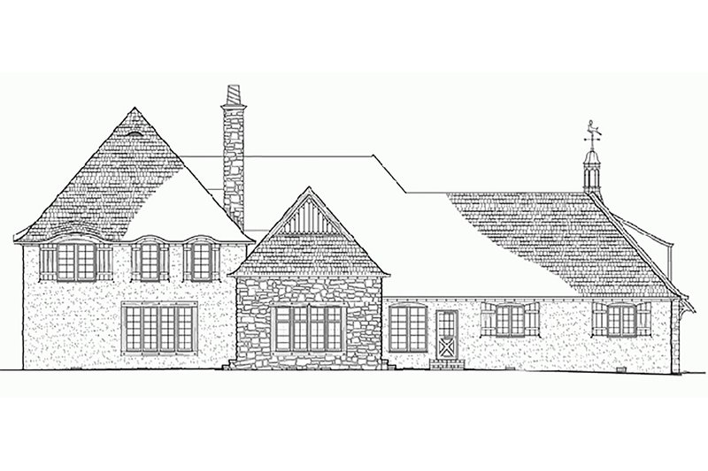 Home Plan - Exterior - Rear Elevation for European House Plan #137-232 - 5 bed, 4 bath
