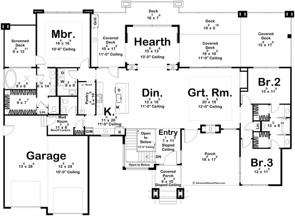 Prairie Floor Plan - Main Floor Plan #455-304