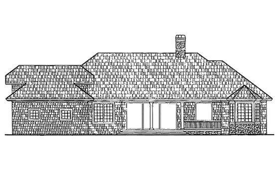 Exterior - Rear Elevation 1 for Ranch House Plan #930-245 - 3 bed, 2 bath