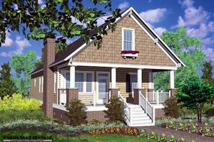 Cottage Exterior - Front Elevation Plan #30-103