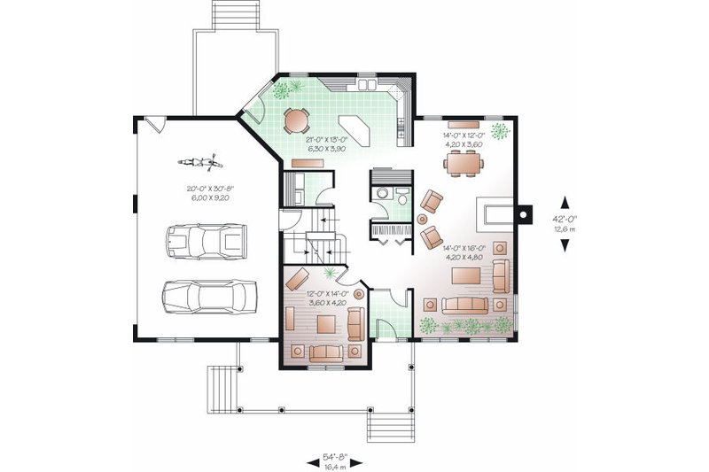 Dream House Plan - Floor Plan - Main Floor for Traditional House Plan #23-841 - 3 bed, 2.5 bath