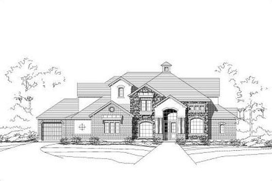 Exterior - Front Elevation for Traditional House Plan #411-635 - 4 bed, 4.5 bath