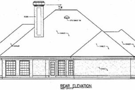 Exterior - Rear Elevation for Traditional House Plan #45-129 - 4 bed, 2 bath