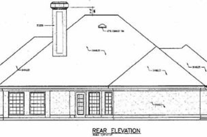 Home Plan - Exterior - Rear Elevation for Traditional House Plan #45-129 - 4 bed, 2 bath