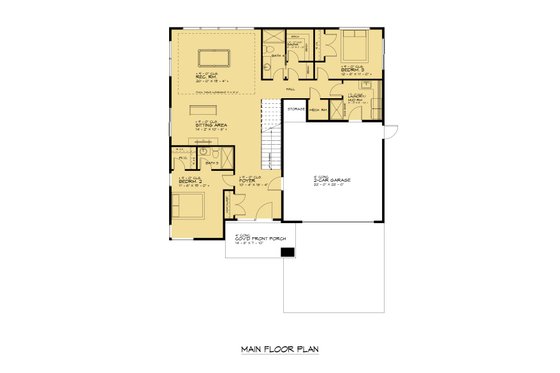 Floor Plan - Main Floor for Modern House Plan #1066-220 - 3 bed, 4 bath
