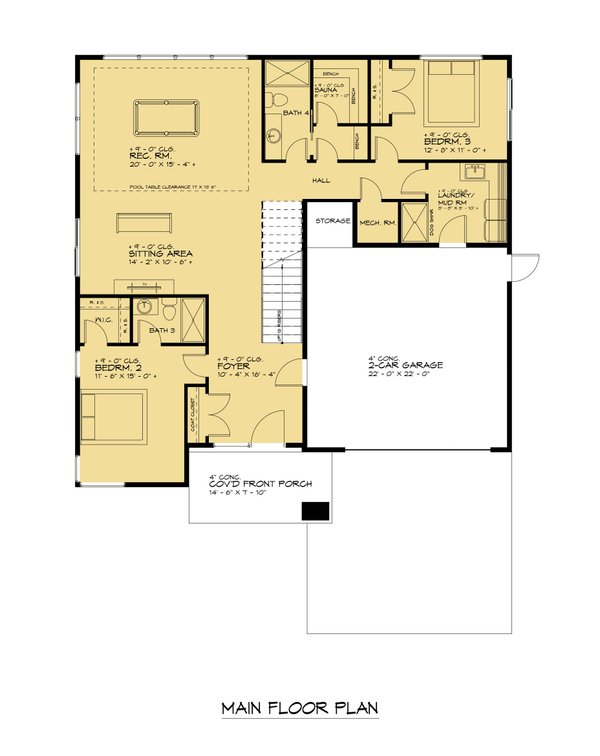 Modern Floor Plan - Main Floor Plan #1066-220