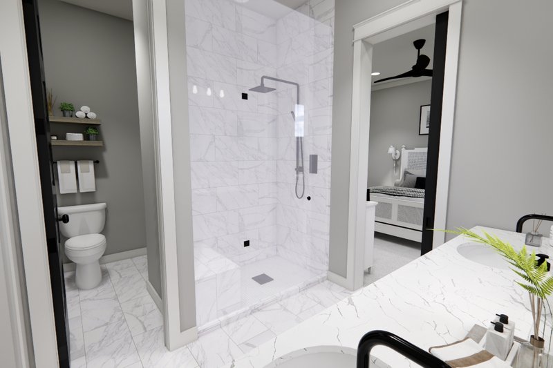 Architectural House Design - Interior - Master Bathroom 1 for Farmhouse House Plan #51-1261 - 3 bed, 3.5 bath
