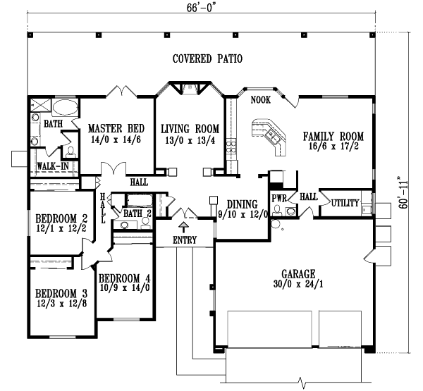 Dream House Plan - Adobe / Southwestern Floor Plan - Main Floor Plan #1-912