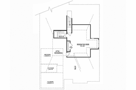 Floor Plan - Upper Floor for European House Plan #81-360 - 3 bed, 3 bath