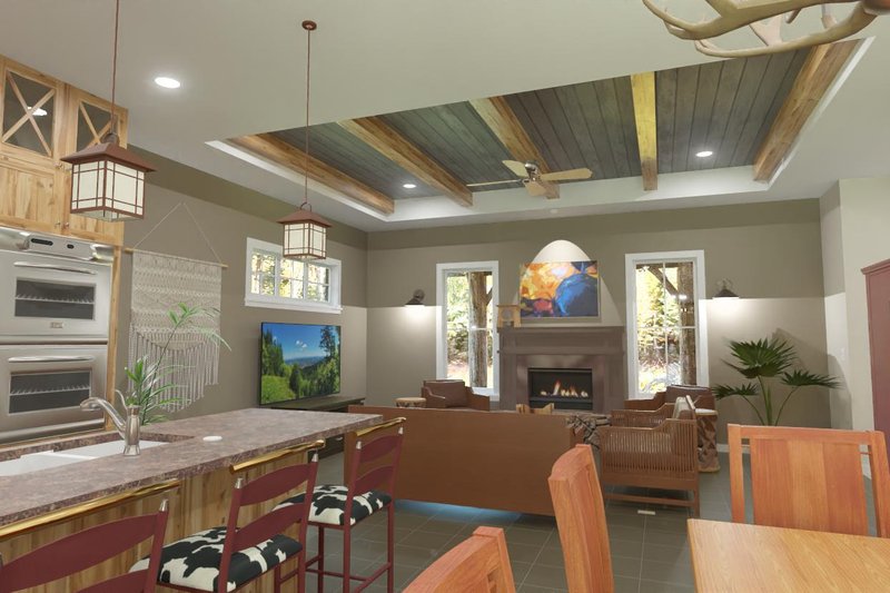 House Blueprint - Interior - Dining Room for Log House Plan #1126-16 - 3 bed, 2 bath