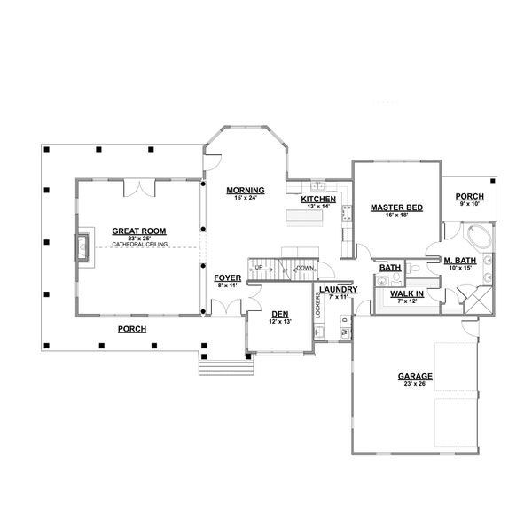 Dream House Plan - Cottage Floor Plan - Main Floor Plan #1064-67