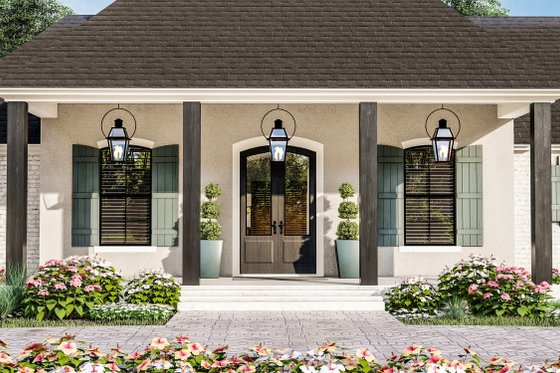 Exterior - Covered Porch for Traditional House Plan #406-9664 - 4 bed, 3 bath