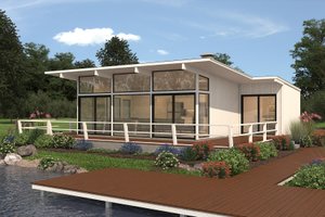 Dream House Plan - Contemporary Exterior - Front Elevation Plan #72-529