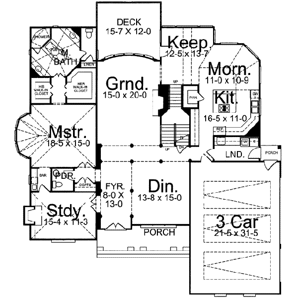 Dream House Plan - European Floor Plan - Main Floor Plan #119-140