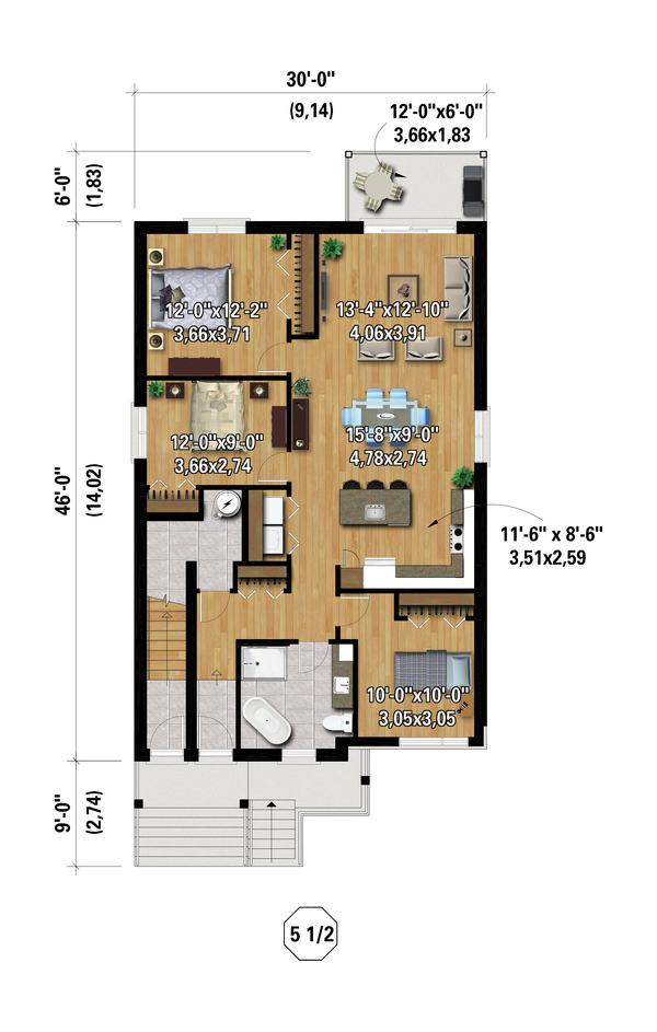 Contemporary Floor Plan - Main Floor Plan #25-5009