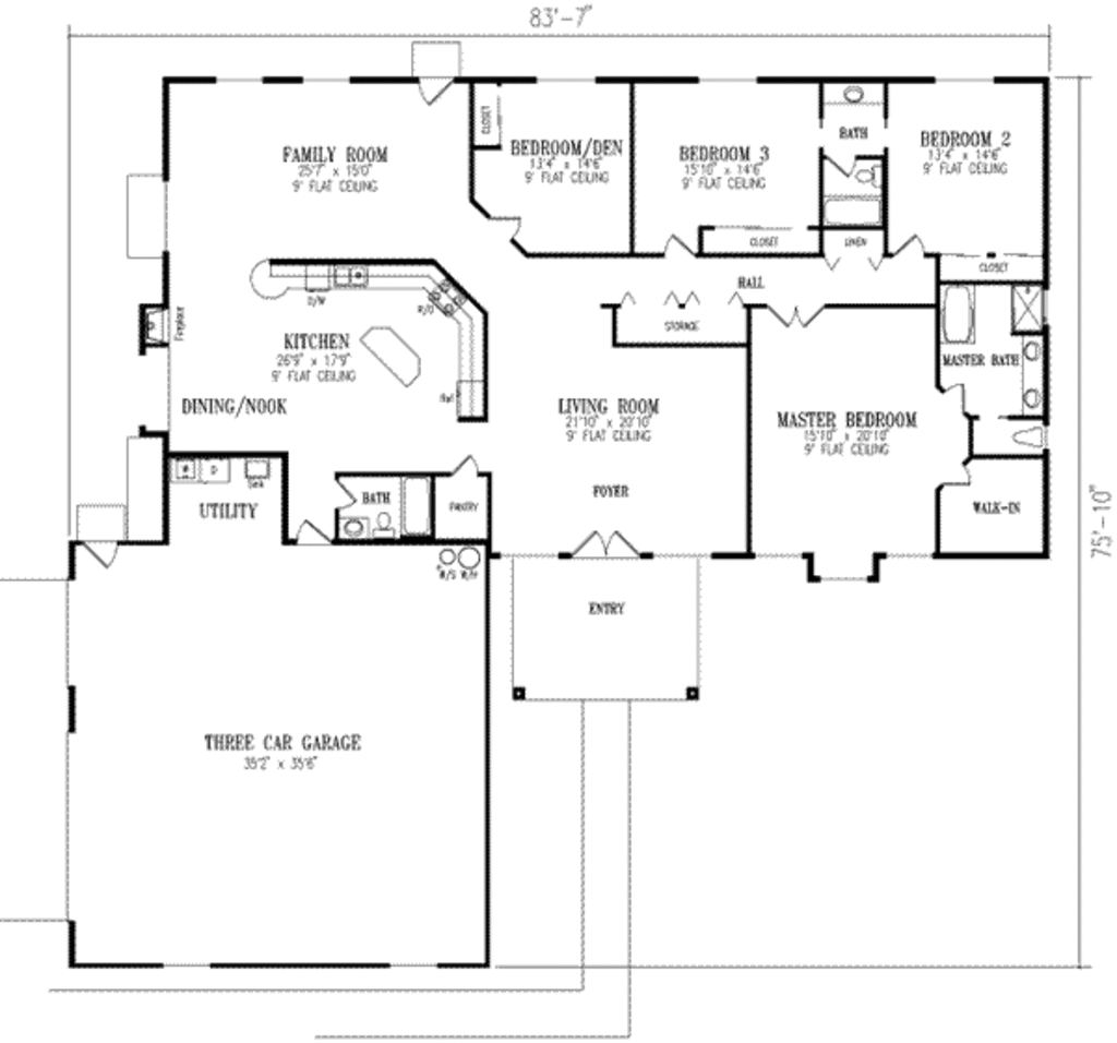 Adobe / Southwestern Style House Plan - 4 Beds 3 Baths 3014 Sq/Ft Plan ...