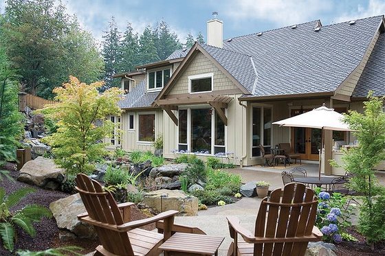 Rear Elevation - 2900 square foot Craftsman Home