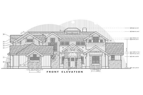 Exterior - Front Elevation 9 for Craftsman House Plan #892-27 - 5 bed, 5.5 bath