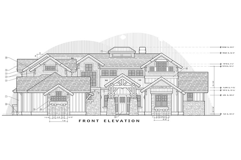 Architectural House Design - Exterior - Front Elevation 9 for Craftsman House Plan #892-27 - 5 bed, 5.5 bath