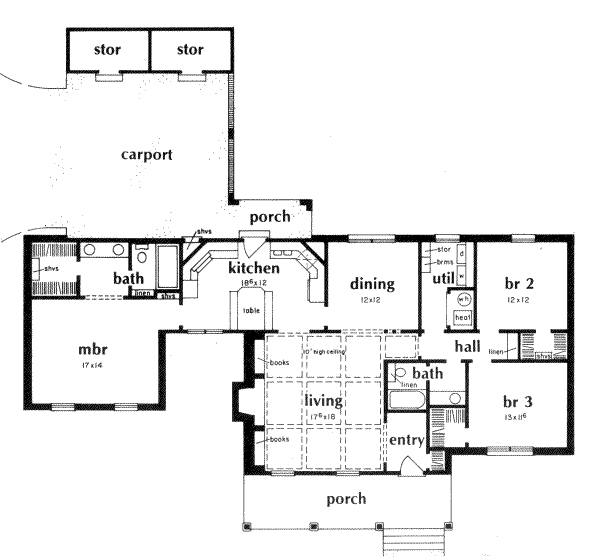 Country Floor Plan - Main Floor Plan #36-281