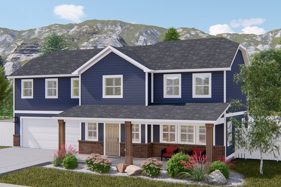 Exterior - Front Elevation 3 for Traditional House Plan #1060-138 - 4 bed, 2.5 bath