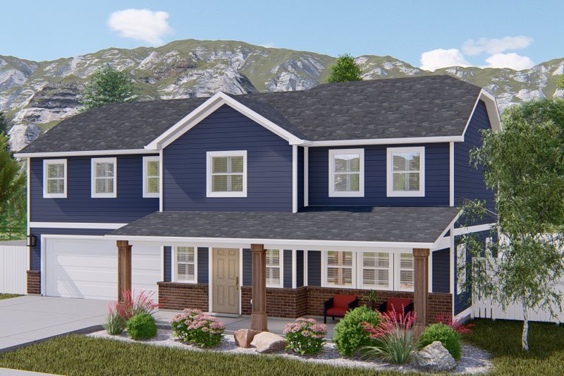 Architectural House Design - Exterior - Front Elevation 3 for Traditional House Plan #1060-138 - 4 bed, 2.5 bath